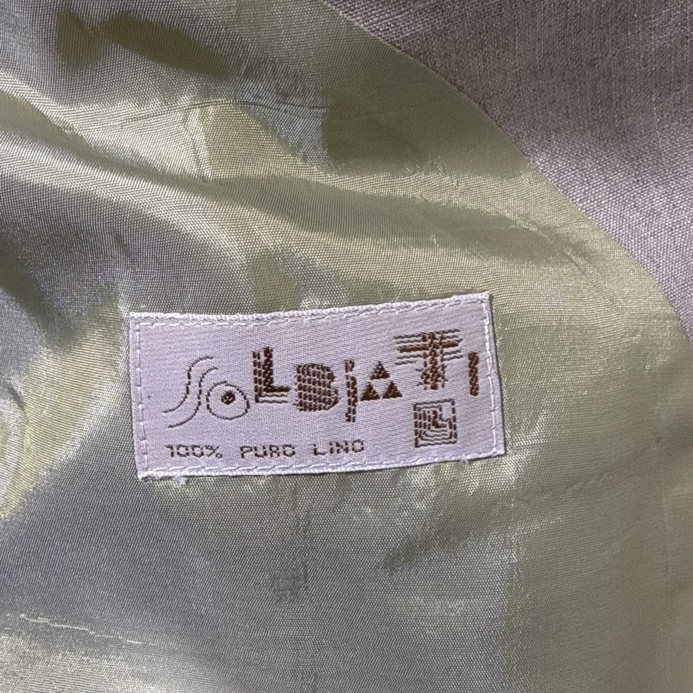 Hugo Boss Jacket Mens Size 42 Chest 100% Solbiati Linen Sand Double Breasted